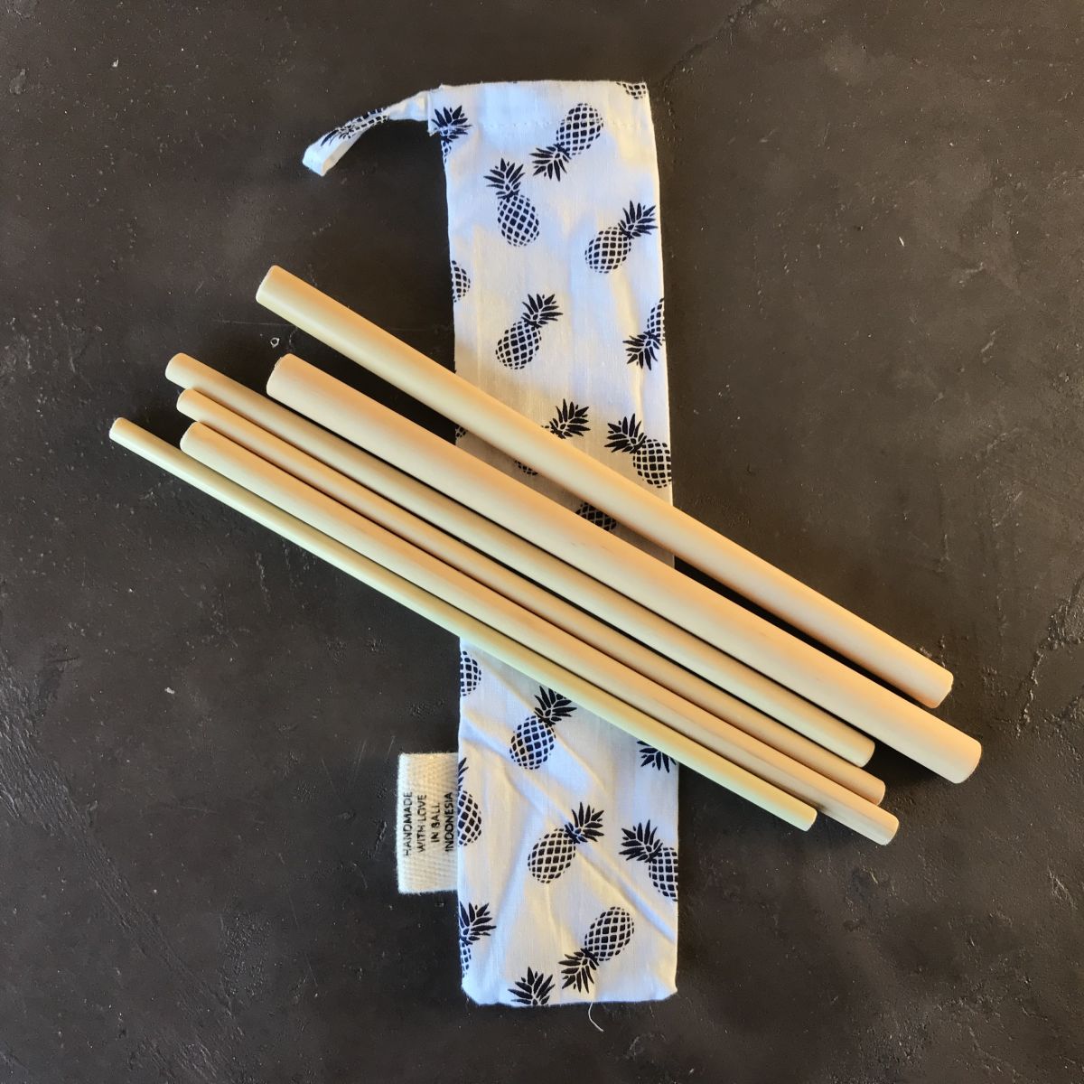 Coton pouch and 6 straws