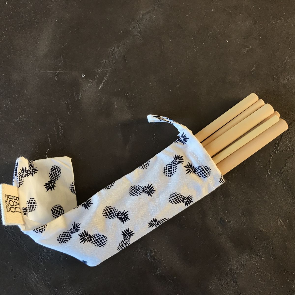 Coton pouch and 6 straws